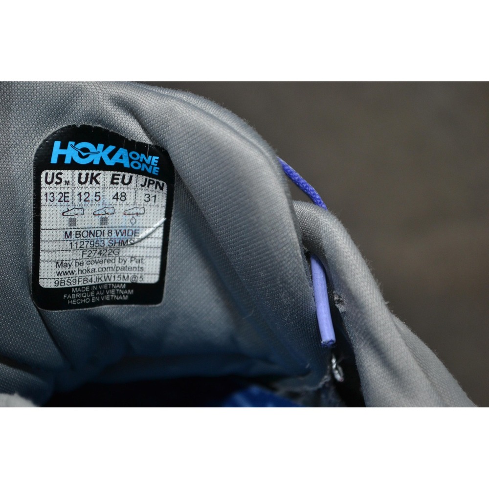Hoka One One Bondi 8 Shoes Mens 13 2E Wide Gray Road Running Sneakers 1127953 - Picture 16 of 16